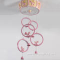 Pink Led Pendant Ring Children Lamp For Kids